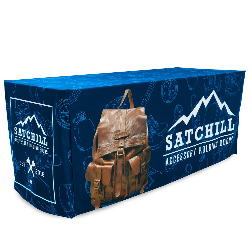 6 ft. Fitted Table Throw 3-Sided Custom Print