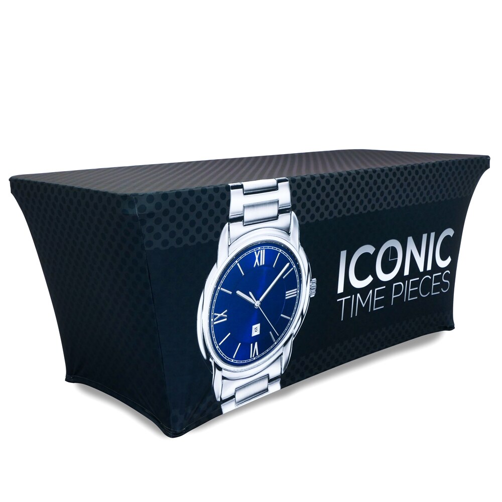 6 ft. Multi Stretch Table Throw 4-Sided Custom Print