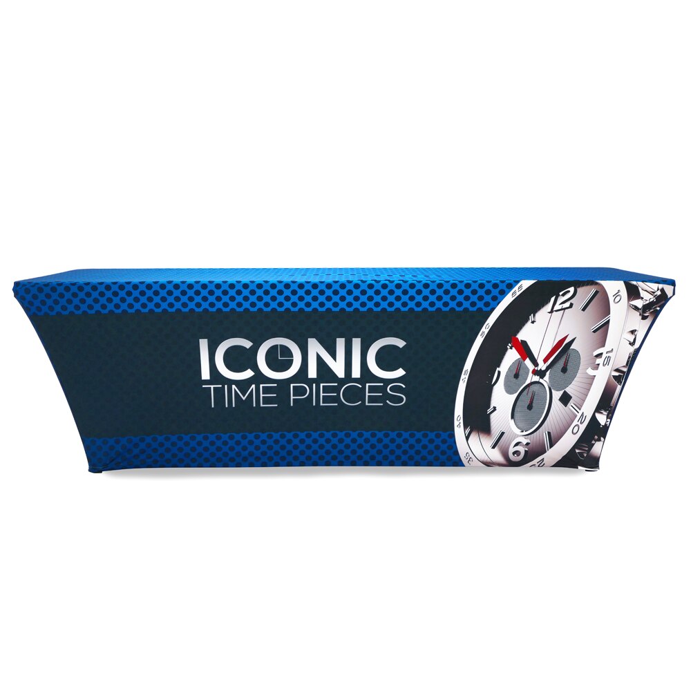 8 ft. Multi Stretch Table Throw 3-Sided Custom Print