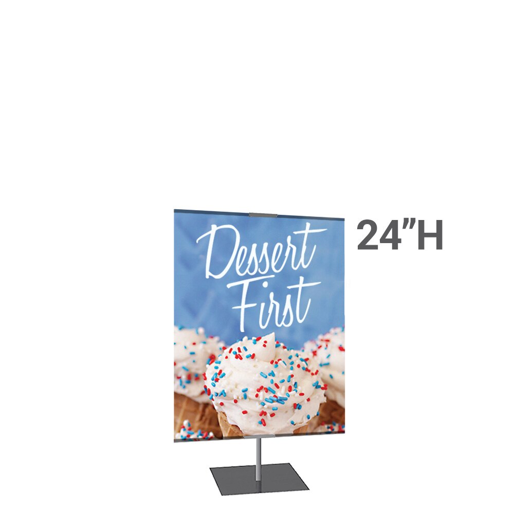 36 x 24 in. Large Classic Banner Stand Silver Square Base Double-Sided Fabric (Graphic Package)