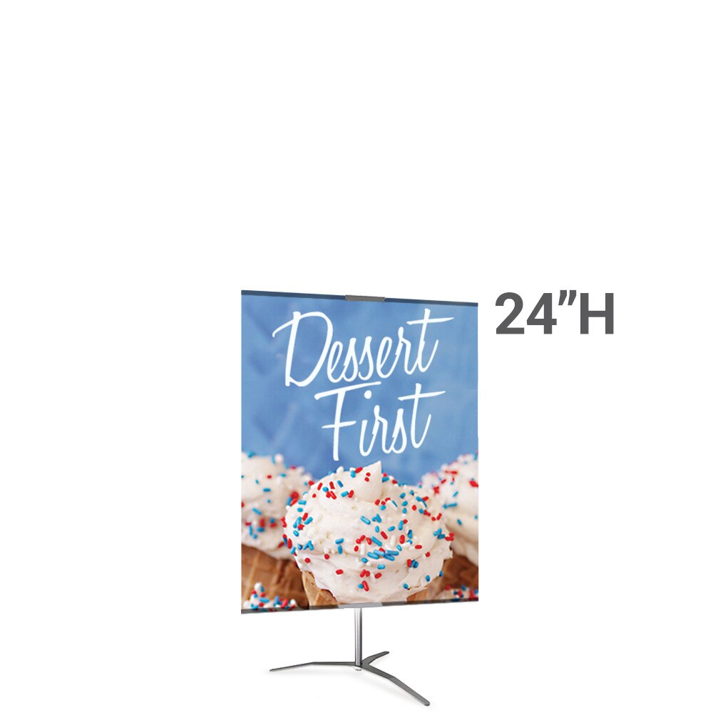 36 x 24 in. Large Classic Banner Stand Silver Travel Base Double-Sided Fabric (Graphic Package)