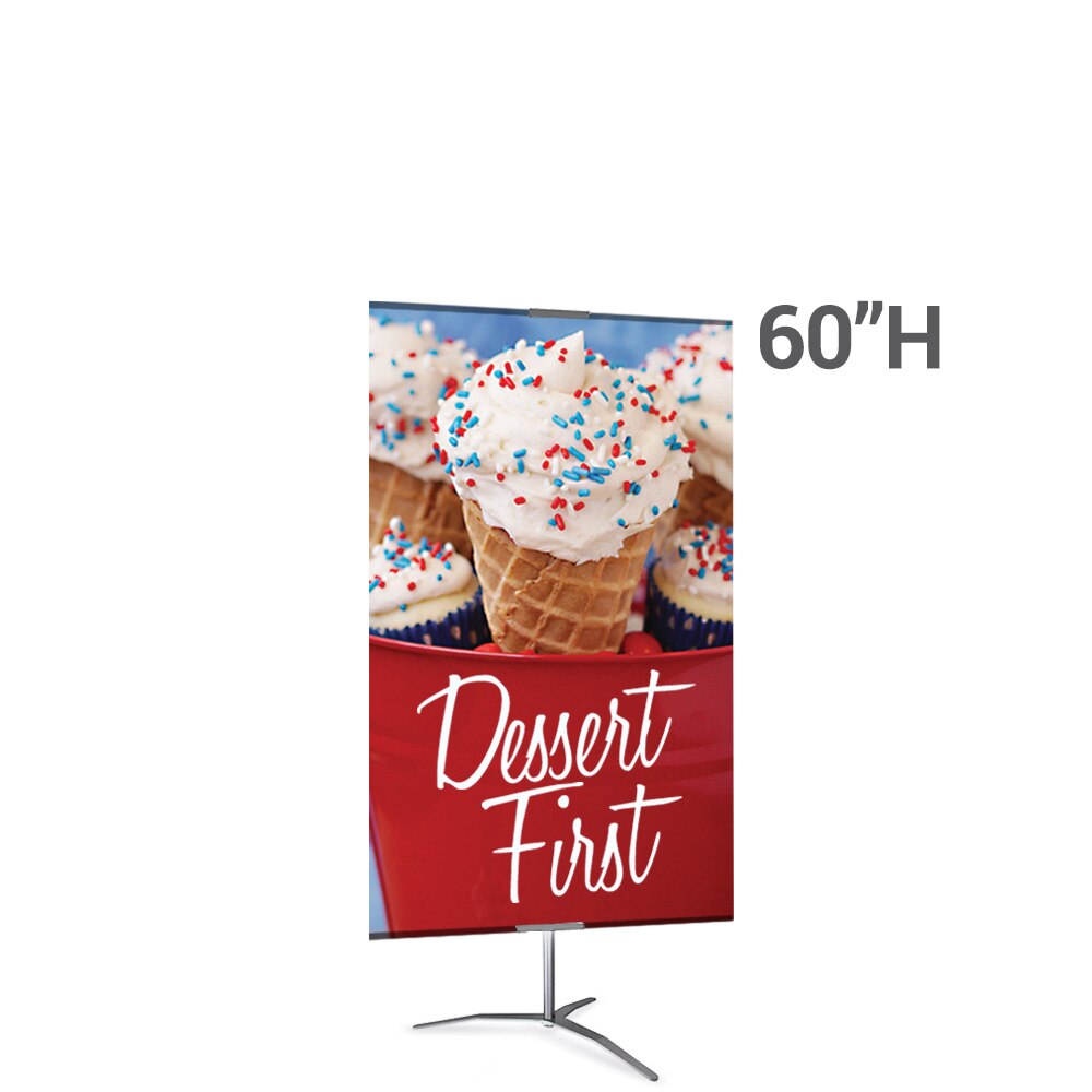 36 x 60 in. Large Classic Banner Stand Silver Travel Base Single-Sided Fabric (Graphic Package)