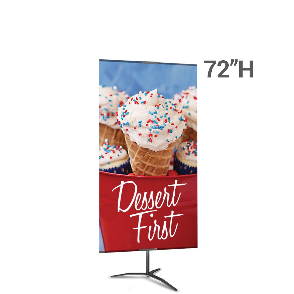 36 x 72 in. Large Classic Banner Stand Black Travel Base Double-Sided Fabric (Graphic Package)