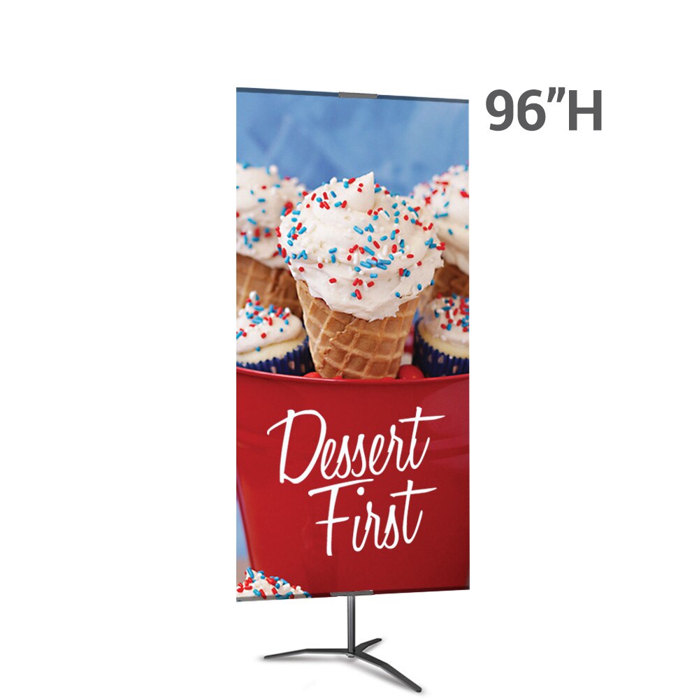36 x 96 in. Large Classic Banner Stand Black Travel Base Double-Sided Fabric (Graphic Package)
