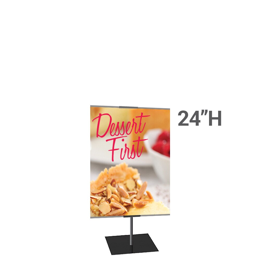 24 x 24 in. Medium Classic Banner Stand Black Square Base Double-Sided Fabric (Graphic Package)