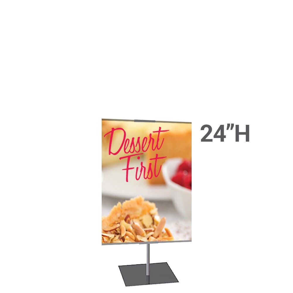 24 x 24 in. Medium Classic Banner Stand Silver Square Base Double-Sided Fabric (Graphic Package)