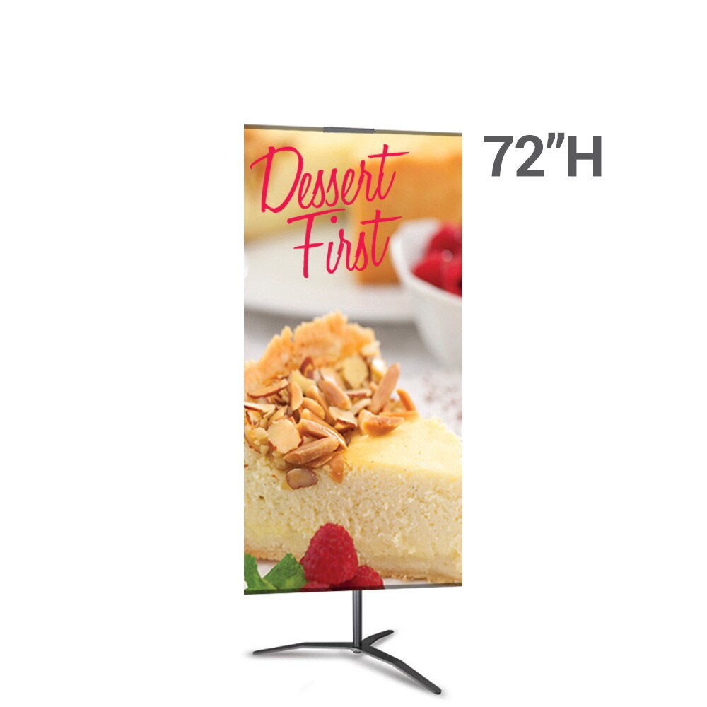 24 x 72 in. Medium Classic Banner Stand Black Travel Base Double-Sided Fabric (Graphic Package)