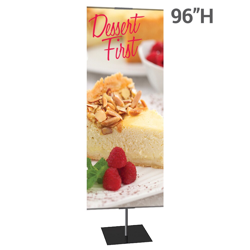 24 x 96 in. Medium Classic Banner Stand Black Square Base Double-Sided Fabric (Graphic Package)
