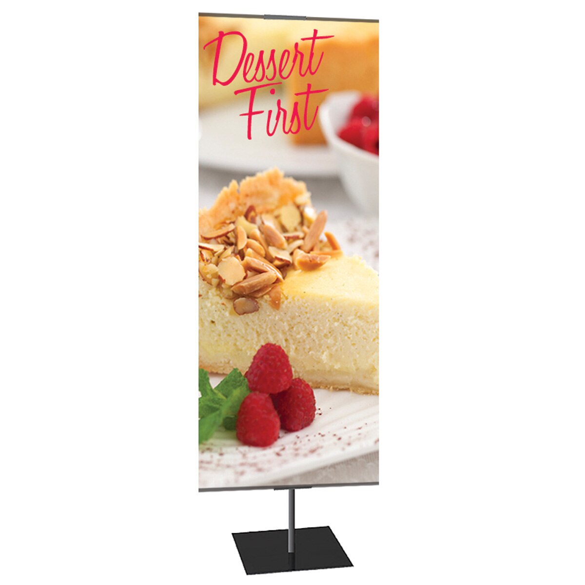 24 x 96 in. Medium Classic Banner Stand Silver Square Base Double-Sided Fabric (Graphic Package)