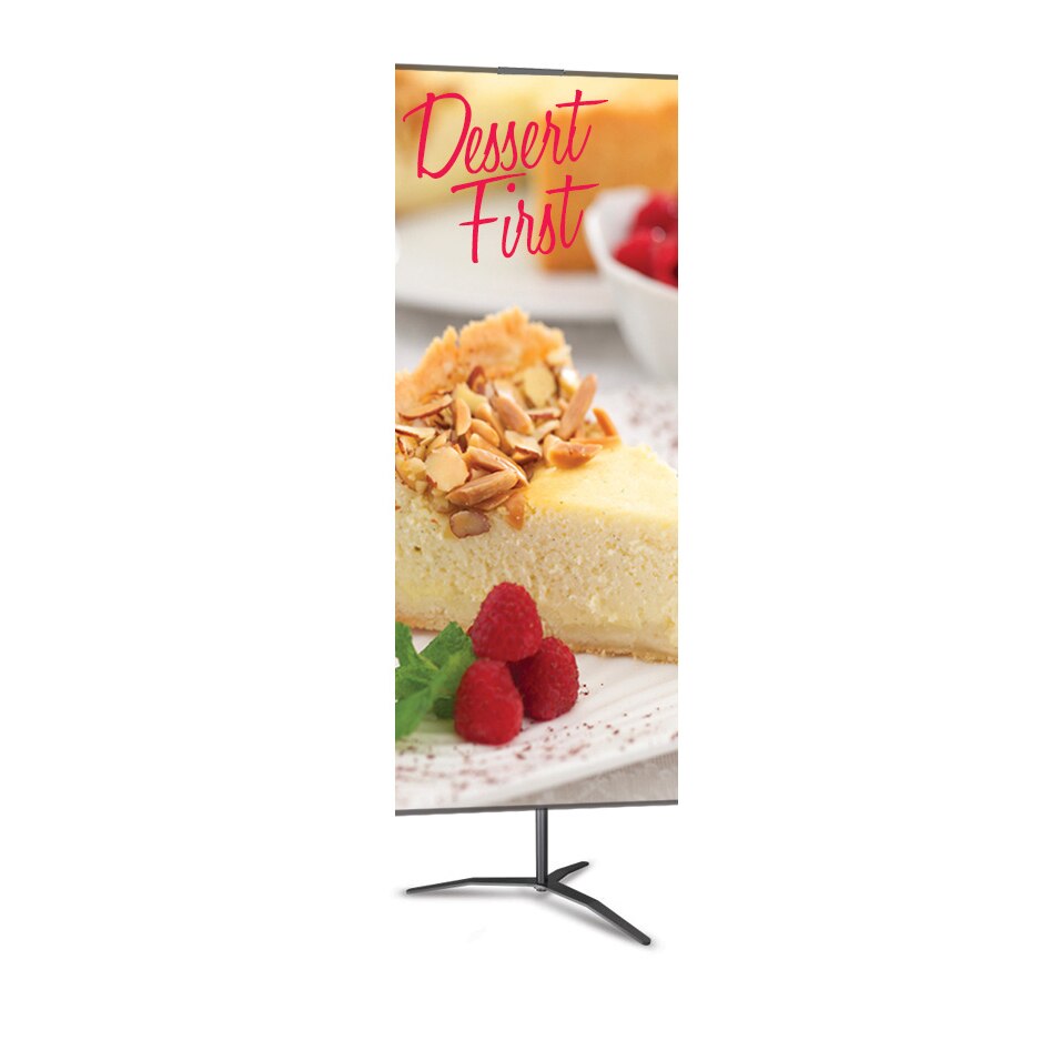 24 x 96 in. Medium Classic Banner Stand Silver Travel Base Double-Sided Fabric (Graphic Package)