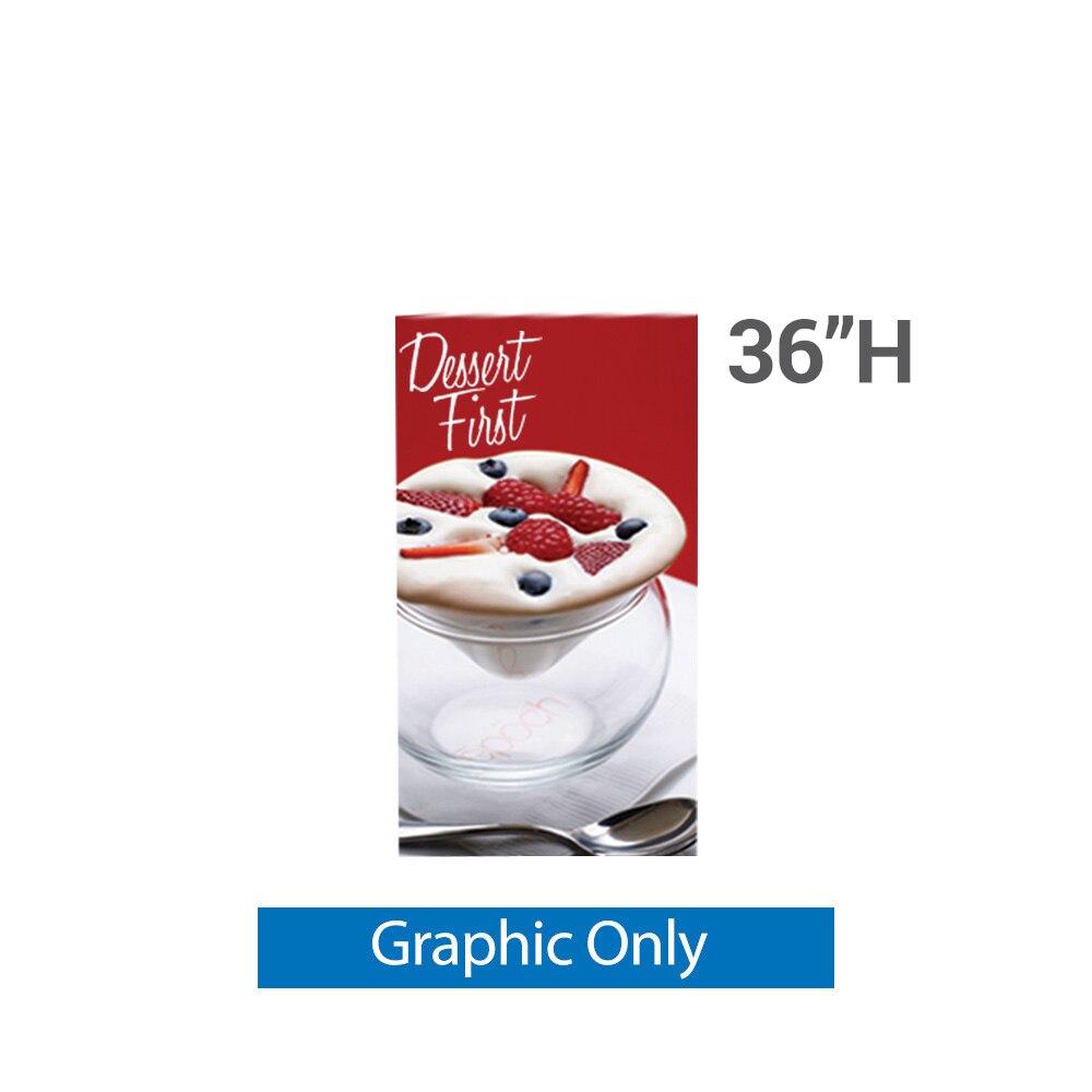 12 x 36 in. Small Classic Banner Stand Double-Sided Fabric (Graphic Only)