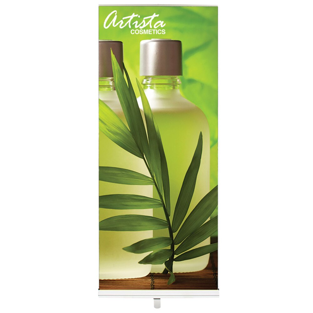 24 x 72 in. Econoroll Retractable Banner - Silver (Graphic Package)