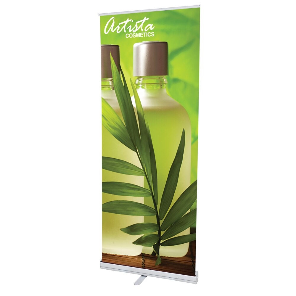 24 x 72 in. Econoroll Retractable Banner - Silver (Graphic Package)