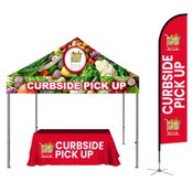 ONE CHOICE ® Kit 2: 10ft. Casita Canopy Tent, 1 Feather Flag , 6ft Table Throw